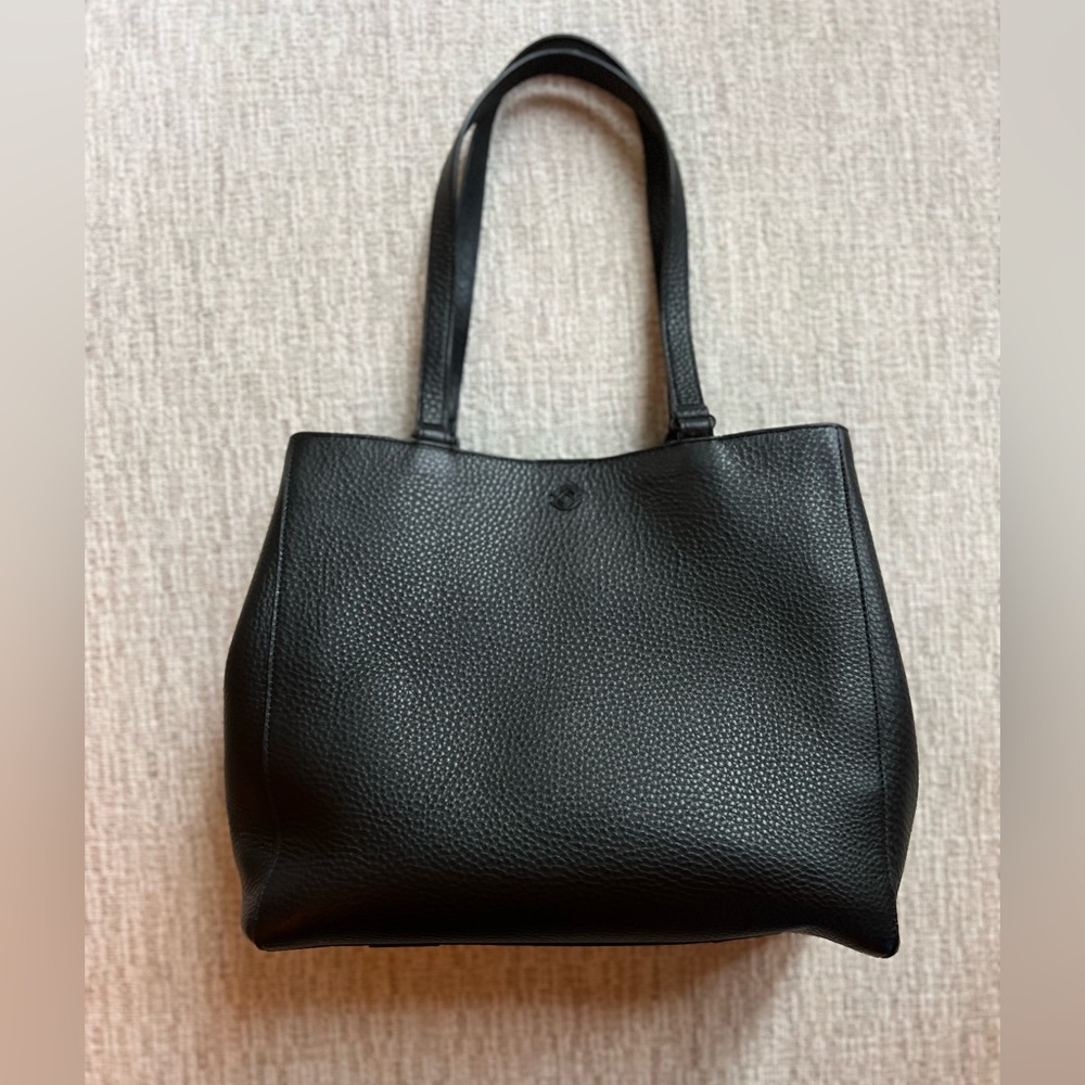 Dagne Dover Medium Black Pebble Leather Tote